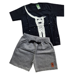 Conjunto Infantil Masculino Preto Astronauta - Seeason