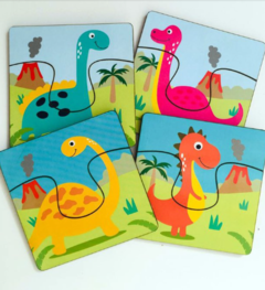 PUZZLE DID�CTICO X 4: DINOS de 2 O 4 PIEZAS - comprar online