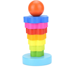 Juego Torre Madera Didáctica Colores Motricidad Fina Promo