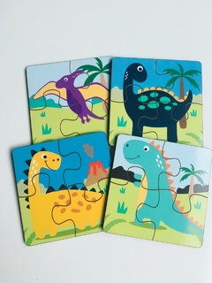 PUZZLE DID�CTICO X 4: DINOS de 2 O 4 PIEZAS