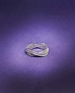 A 899 - Anillo de Plata 925 - Ondas entrelazadas de microcubics y barritas de cubic en internet
