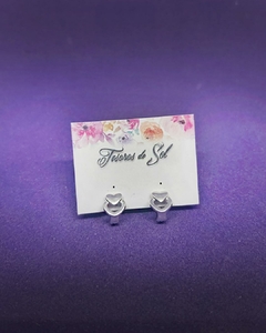 AR 791 - Aros de plata 925 - Pasante con corazones (8 mm) - comprar online