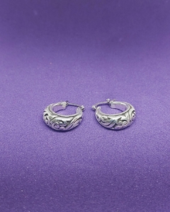 AR 800 - Aros de plata 925 - Inflada - Canastas labradas - comprar online