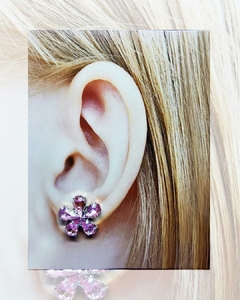 AR 807 - Aros Bijou - Brillo y Fiesta - LYRA - Flor gotas rosas - comprar online