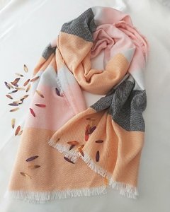 CH 654 - Pashmina fina - Franjas de Tonos Pastel - 75 cm x 1,80 m - comprar online