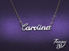 CO 2066 - Conjunto de Plata 925 - Diseño Artesanal @Dahojoyas - Cadena 45 cm con nombre calado en internet