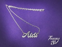 CO 2066 - Conjunto de Plata 925 - Diseño Artesanal @Dahojoyas - Cadena 45 cm con nombre calado