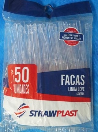 FACA REFEIÇÃO CRISTAL EMBALADA STRAW 50UN