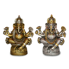 GANESHA SENTADO 18CM RESINA