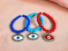 PULSERA DIJE OJO TURCO GRANDE