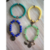 PULSERAS BOLITAS DE VIDRIO CON DIJES