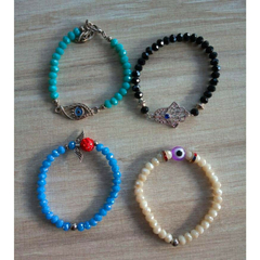 PULSERAS CRISTAL DE ROCA Y DIJES - comprar online