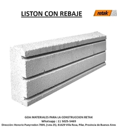 Listón con rebaje 50x10x3 cm (12 unidades por caja)