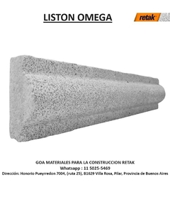 Nuevo Listón Omega de 50x10x5 cm (8 unidades por caja)