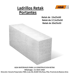 Ladrillos retak de 20x25x50 cm