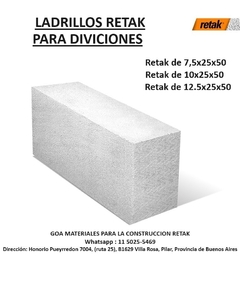 Ladrillos retak de 10x25x50 cm