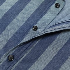 Camisa Casual Azul Listrada 100% Algodão - Mayortstore | Roupas, Relógios e acessórios 