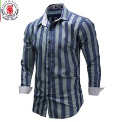 Camisa Casual Azul Listrada 100% Algodão - comprar online