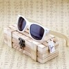 Óculos de sol Bobobird retangular armação em madeira de bambu lentes polarizadas Frete Grátis - comprar online