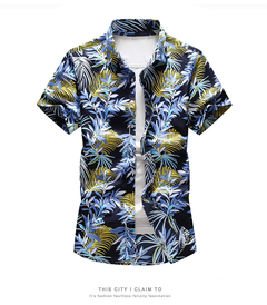 Camisa floral mangas curta