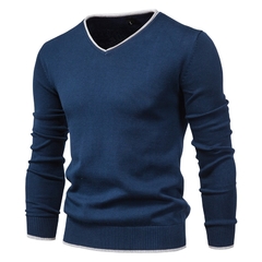 Suéter em malha de algodão gola V masculino - comprar online