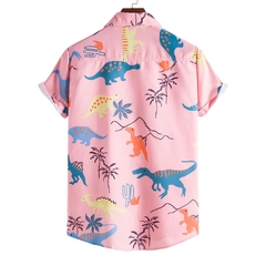 Camisa leve estilo havaiano dinossauro na internet