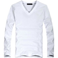 Camiseta manga longa gola V diversas cores - Mayortstore | Roupas, Relógios e acessórios 