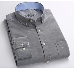 Camisa casual mangas compridas oxford - loja online