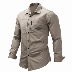 Camisas casual fino 100% algodão estilo Militar - loja online