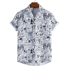 Camisa leve estilo havaiano dinossauro - loja online