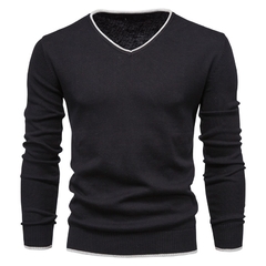 Suéter em malha de algodão gola V masculino na internet