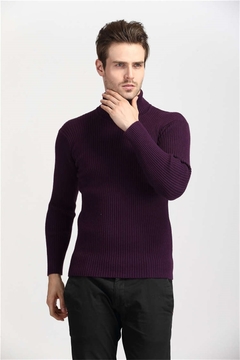 suéter masculino gola alta slim fit - loja online