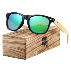 Óculos de sol unissex armação em madeira  proteção UV 400