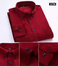 Camisa masculina casual veludo MS® 01590