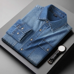 Camisa masculina Jeans de algodão