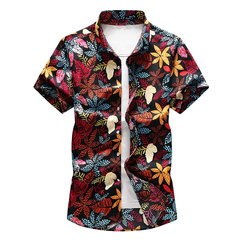 Camisa floral mangas curtas
