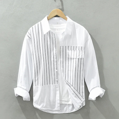 Camisa Listrada Casual em algodão