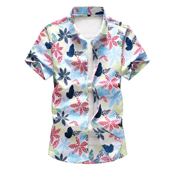 Camisa floral mangas curtas