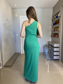 LOCAÇÃO Vestido Verde Ombro Único - loja online