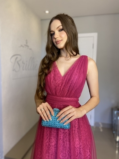 LOCAÇÃO Vestido Fucsia em tule - Brilliê