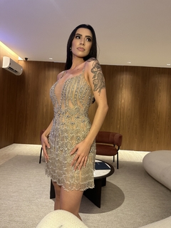 LOCAÇÃO Vestido Midi com Franjas