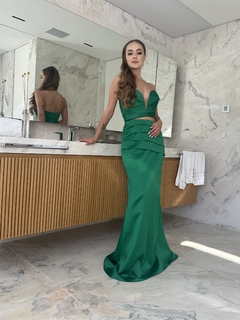 LOCAÇÃO Vestido Verde Tomara Que Caia na internet