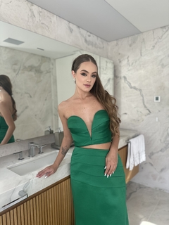 LOCAÇÃO Vestido Verde Tomara Que Caia - comprar online