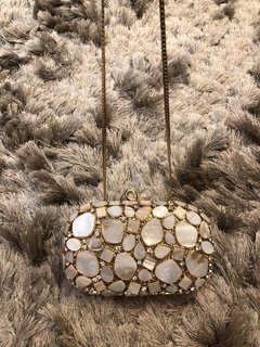 LOCAÇÃO Clutch Madrepérola com dourado - loja online