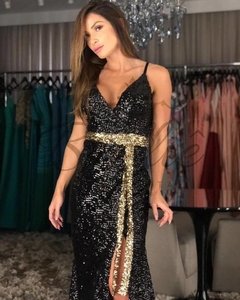 Vestido Paetês Preto