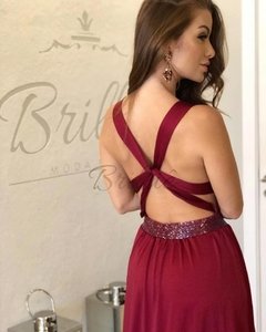 LOCAÇÃO Vestido Marsala Recortes - comprar online