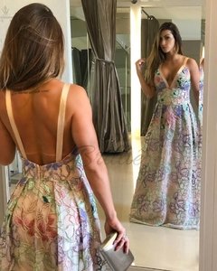 LOCAÇÃO Vestido Bordado Rosa Floral - loja online