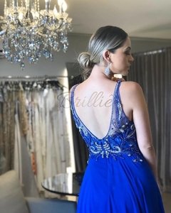 Vestido Azul Royal Corset Pedrarias na internet