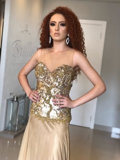 Vestido Sereia Dourado na internet