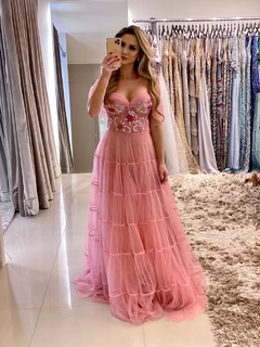 LOCAÇÃO Vestido Corselet Rosa ombro a ombro na internet